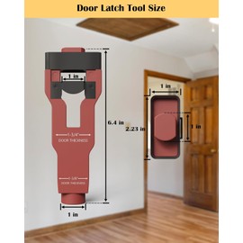 Door Latch Mortise Tool, Door Latch Installation Kit Help Remove Material to Install Door Latch for Clean, Accurate Professional Installation, Door Latch Tool for Use with 1-3/4" or 1-3/8" Thick Door