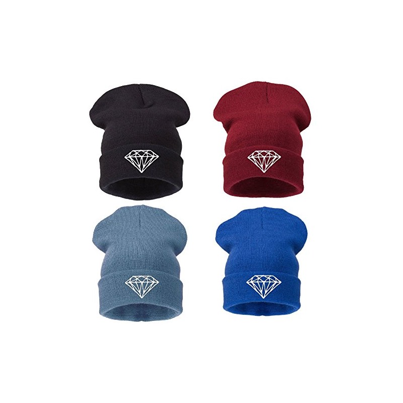 4sold Herren Strickmütze Schwarz diamond black One size