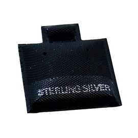 CuteBox 1.5" x 1.75" Sterling Silver Imprinted Black Puff Pad Earring Card 100pc for Retail, Showcase, Tradeshow, Jewelry Display, Storage, Tabletop, Organization, Jewelry, Clip, Wire, Post Earrings