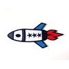 Rocket Shuttle Space Ship Cute Cartoon Logo Applique Embroidered Sew