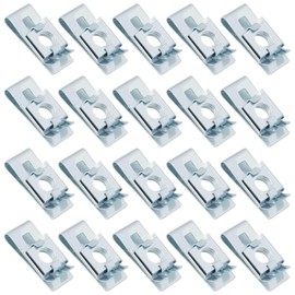 LT Easiyl Pack of 20 Galvanized Steel Narrow U-Clip Nuts M6 Cage Nut Fasteners Replacement Part Spring Nuts Suitable for Light Fasteners