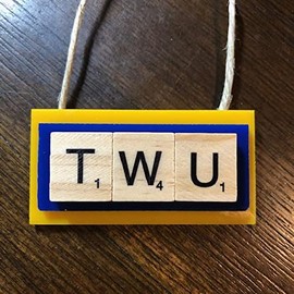TWU Texas Wesleyan University Rams Christmas Ornament Letters Tiles