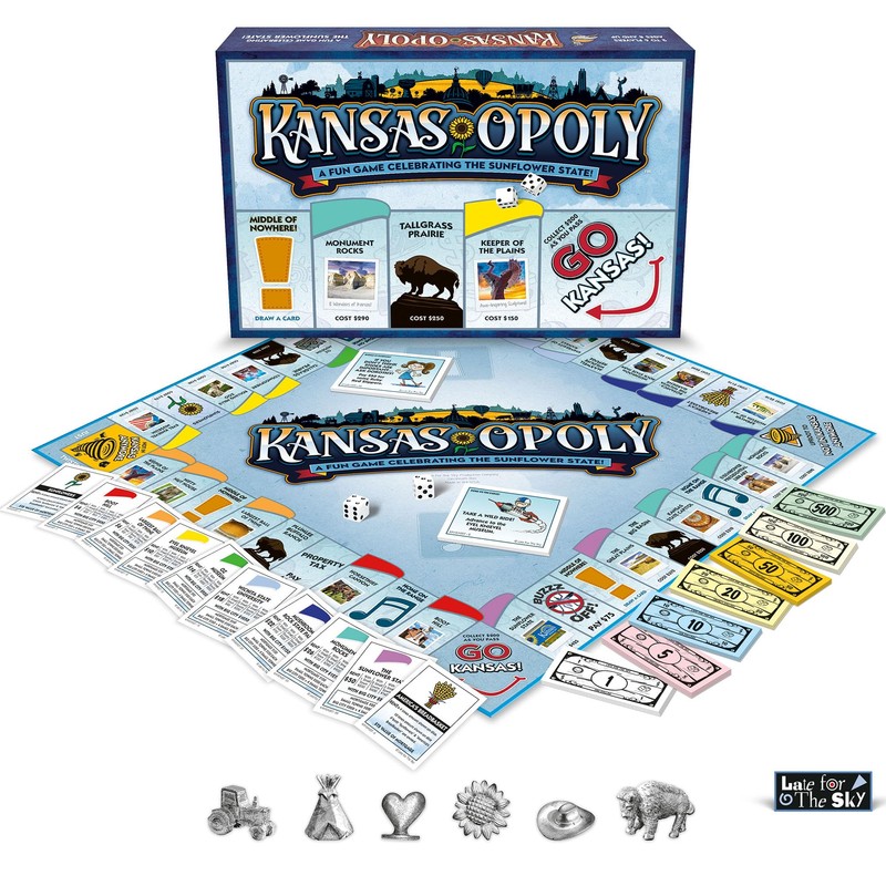 Late For The Sky: Kansas-Opoly - State Themed Family Board