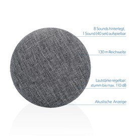 UNITEC WDMP10 MP3 Wireless Doorbell, Play Your Own Melodies, 4 Volume Levels up to 110 dB, Acoustic and Optical Bell Indicator, Forwarding, 130 m Range, LED Display, White