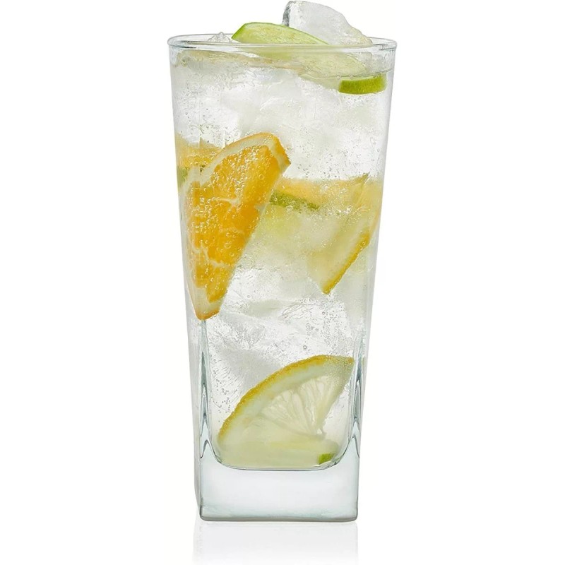 Crisa 8 Vaso City Cuadrado Jaibolero Jaibol Highball 425ml Crisa