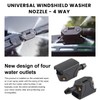 Povtii 4 PCS Front Windshield Washer Nozzles, 4-Way Spray Sprinkler