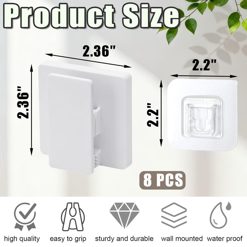 NPENGHUI 8 Pack Large Self Adhesive Clips Wall Tapestry Hanger