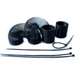 4 Pieces Squirrel Proof Metal Spring Barrier Device Spring Guard Baffle Accessories Outdoor Bird Feeder Protects Hanging Spring Type Coil Poles Raccoon Proof (Black，1.4“)