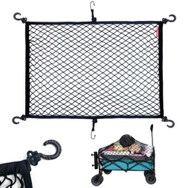 MAMIKO Cargo Net for Utility Folding Wagon, Garden Cart, Folding Trolley Cart, Beach Cart, Made of Heavy-Duty Elastic Nylon net 24"X35.5"to 47"×71"