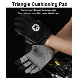 SUJAYU Full Finger Cycling Gloves for Men Women, Touchscreen Fullfinger Bike Gloves for Men Cycling, Paded MTB Glove Biking Glove for Men Bicycle Accessories (Black, Large)