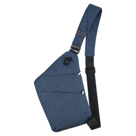 VADOO Sling Bag, Anti-Theft Chest Pack, Crossbody Shoulder Bag - Black Slim Multi-Pocket Backpack for Men - Lightweight, Outdoor, Sport, Travel, Hiking, Casual Daypack