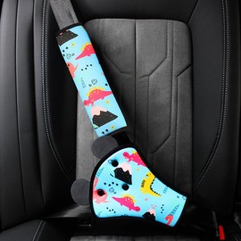 MHwan Children's Seat Belt Pads, Pack of 2, Cute Dinosaur Car Seat Belt Pads, Breathable and Skin-Friendly, Wear-Resistant and Durable for All Seasons, Car Belt Padding