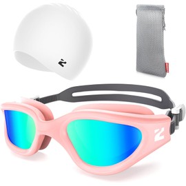ZIONOR G1 Lite Swim Goggles with Swim Cap Comfortable Anti-fog Swimming Goggles Set for Adult Men Women