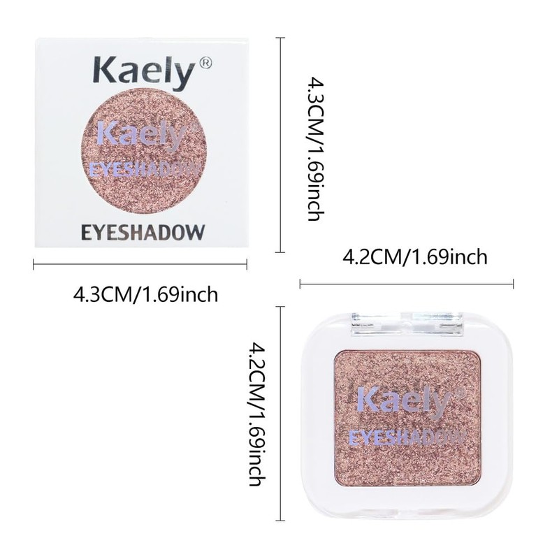 Kaely Pressed Single Eyeshadow Makeup, Amber Rush Shimmer Highly Pigmented