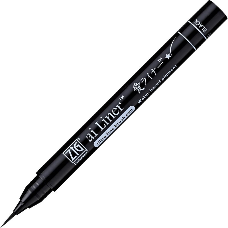 Kuretake ED101-010 Brush Pen, Love Liner, Ultra Fine Point, Black