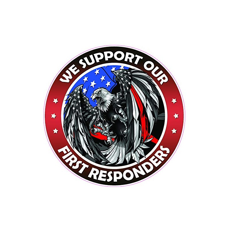 We Support Our First Responders Thin red line American Flag