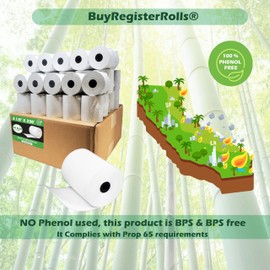 Phenol Free Thermal Paper (50 Rolls) 3 1/8 x 230 Receipt Rolls fits all Clover POS Cash Register Printers, Star Micronics SCP700 TSP100 TSP300 TSP400 (BPA & BPS Free) from BuyRegisterRolls