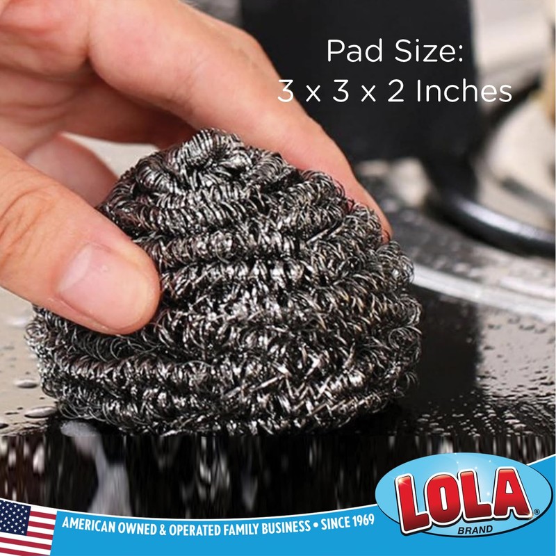 Stainless Steel Wool Scourer -Jumbo Sized- 12 Pack, 35 Grams,