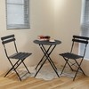 Meluvici Steel Patio Bistro Set 3 Pieces Outdoor Folding Metal