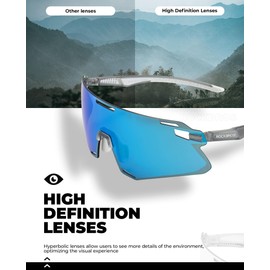 ROCKBROS Polarized Sports Sunglasses Windproof Cycling Glasses for Women Men 100% UV400 Protection Sun Glasses TR90 Frame Eye Goggles for Cycling Running Fishing Driving