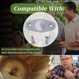 XYgdhqpt Replacement Tub Center Part Compatible with White Mountain Ice Cream Freezers - Includes Stainless Steel Screws ﻿