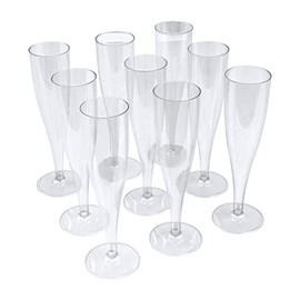 20 x one piece plastic champagne flute / glass - 160 ml (6oz.)