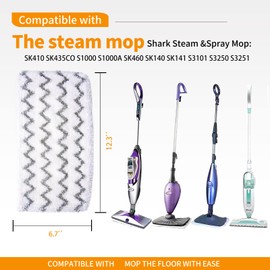 Klaqian 4 Pack Steam Mop Pads for Shark S1000 S1000A S1000C S1000WM S1001C Replacement Steamer Mop Pads ，Washable Microfiber Mop Pads for All Hard Floors