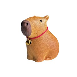 Dsadrwq Handmade Capybara Sculpture Cute Animal Statue Small Carved Wooden Capybara Figurine for Desk Office and Home Decor