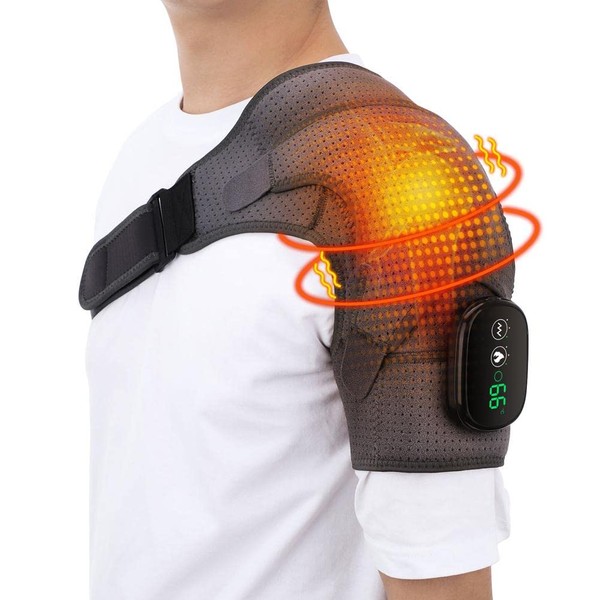 Prevessel Massager Heating Shoulder Wrap, Electric Heated Shoulder Support Heating