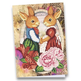 Ideen mit Herz Diamond Painting Greeting Card | DIN A4 (21 x 29.7 cm) | 370 g/m² | Includes Envelope & Tools (Hare Pair)