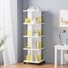 VECELO 4-Tier Rotating Bookshelf, Modern Swivel Bookcase for 360°Display,Stackable Square