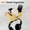 KERHAND 4-in-1 Desk Clamp Cup Holder,Table Headphone Holder & Pen
