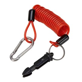 1 Pack Heavy Duty Breakaway Trailer Cable with High Rebound Spring,Emergency Safety Towing Coiled Wire for RV Trailers, Campers and Towing Accessories (4FT)