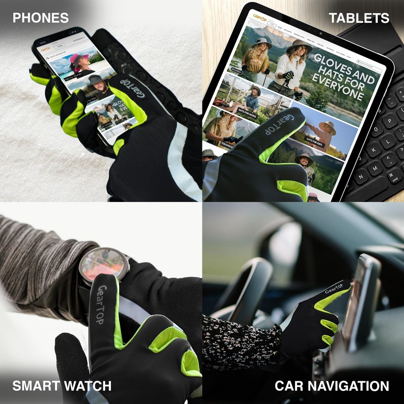 GearTOP Performance and Touch Screen Gloves - Great for Running