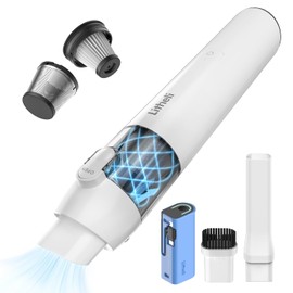 LiTHELi Handheld Vacuum Cordless, 10,000Pa Powerful Suction with Rechargeable U-Battery, Ultra Lightweight Mini Dust Buster for Car, Home, Pet Hair & Crevices – Blue