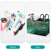 ModeXo Pen Holder for Desk, Green Marble Pencil Holder PU