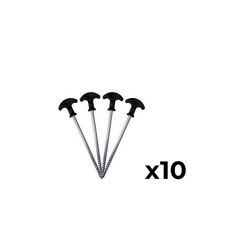 KCT 10 pc Heavy Duty Bivvy Tent Camping Screw Pegs