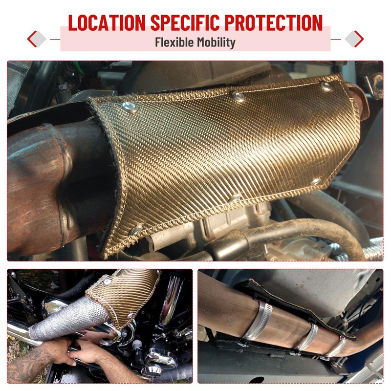 Racewill Titanium Pipe Shield 6" x 12" Exhaust Heat Shield,