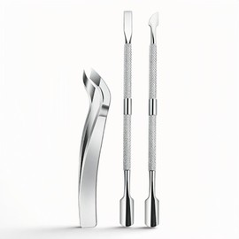 Professional Cuticle Trimmer & Nipper Set - Stainless Steel Hangnail Remover Tool with Mini Cuticle Pusher and Clippers for Precise Manicure, Pedicure, and Nail Care