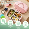 FoldTier 3 Pack Stainless Steel Lunch Boxes Includes 3 Lidded
