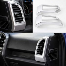 Voodonala Silver Side Dashboard Panel Outlet Vent Covers Trim for F150 F250 F350 2015 2016 2017 2018