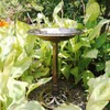 VIVOHOME Polyresin Antique Outdoor Golden Garden Bird Bath and Solar