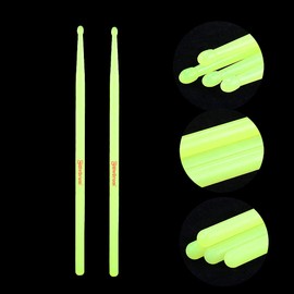 Musfunny Glow Drum Sticks 5A Nylon for Drum Set Night Light Plastic Cool Drumsticks Musical instrument Percussion Accessories for Adults Kids Professional (Fluorescence)