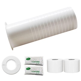 Mini Split Line Set Cover Wall Sleeve Kit - AC Sleeve Through The Wall for Air Conditioner Line Sets, 7.87 inch PVC Pipe Protection Cover with Decorative Cap (White)