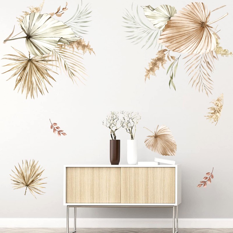 decalmile Wall Tattoo Boho Palm Tree Leaves Wall Sticker Tropical