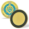 Imasoner Square & Compass Masonic Car Emblem for Accessories, Gold