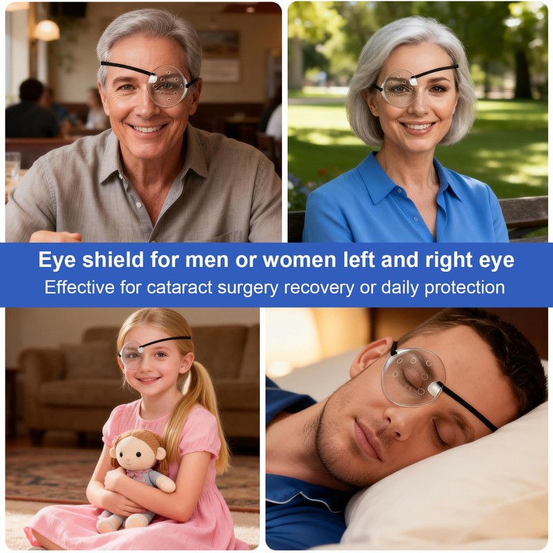 AMZVIO Clear Eye Shield after Surgery,2 Pack,Breathable Protective Eye Patches