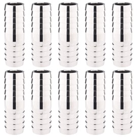 LTWFITTING Nickel Plating Brass Barb Splicer Mender 1/2-Inch ID Hose Fitting Air Water Fuel (Pack of 10)
