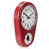 KIMISS Kitchen Wall Clock with Timer Red Kitchen Wall Clock