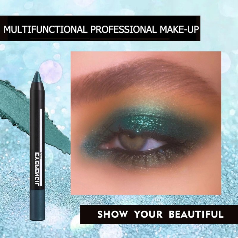 Green Shimmer Eyeshadow Stick, Jungle Green Eye Shadow Pencil, Creamy